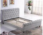 ROYAL Velvet Upholstery Bed Frame/Wood Legs/Queen/ King