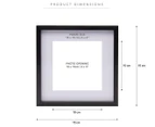 Set of 2 Cooper & Co. 6x6" Premium Metallicus Metal Photo Frames - Black