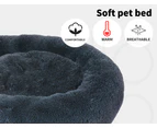 Pawz Pet Bed Cat Dog Donut Nest Calming Kennel Cave Deep Sleeping Dark Grey L