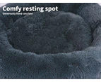 Pawz Pet Bed Cat Dog Donut Nest Calming Kennel Cave Deep Sleeping Dark Grey XXL - Dark Grey