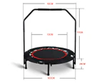 40" Mini Trampoline Handrail Exercise Workout Cardio Rebounder Indoor Super Load