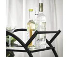 Cooper & Co. Remy Steel Bar Cart w/ Glass Rack - Black/Mirror