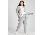 Autograph Knit Long Sleeve Fluffy Cover Up Cardigan - Womens - Plus Size Curvy - Grey Marle
