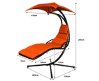 Costway Outdoor Hammock Chair w/Stand Metal Swing Chair Garden Lounger Chair Cushion Canopy Patio Pool Yard Orange