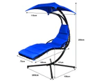 Costway Outdoor Hammock Chair w/Stand Metal Swing Chair Garden Lounger Chair Cushion Canopy Patio Pool Yard Blue