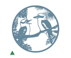 Cackling Kookaburras Round Metal Wall Art - Wedgewood Satin