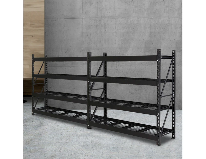 Giantz 4Mx2M Garage Shelving Warehouse Rack Pallet Racking Storage Shelve Black