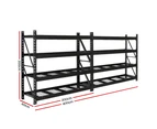 Giantz 4Mx2M Garage Shelving Warehouse Rack Pallet Racking Storage Shelve Black