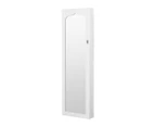 Levede Jewellery Cabinet Full Length Mirror Organizer Jewelry Box White - White