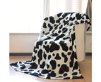 Cow Print Blanket Bed Cow Throws Blanket Lightweight Fleece Blanket-Black White