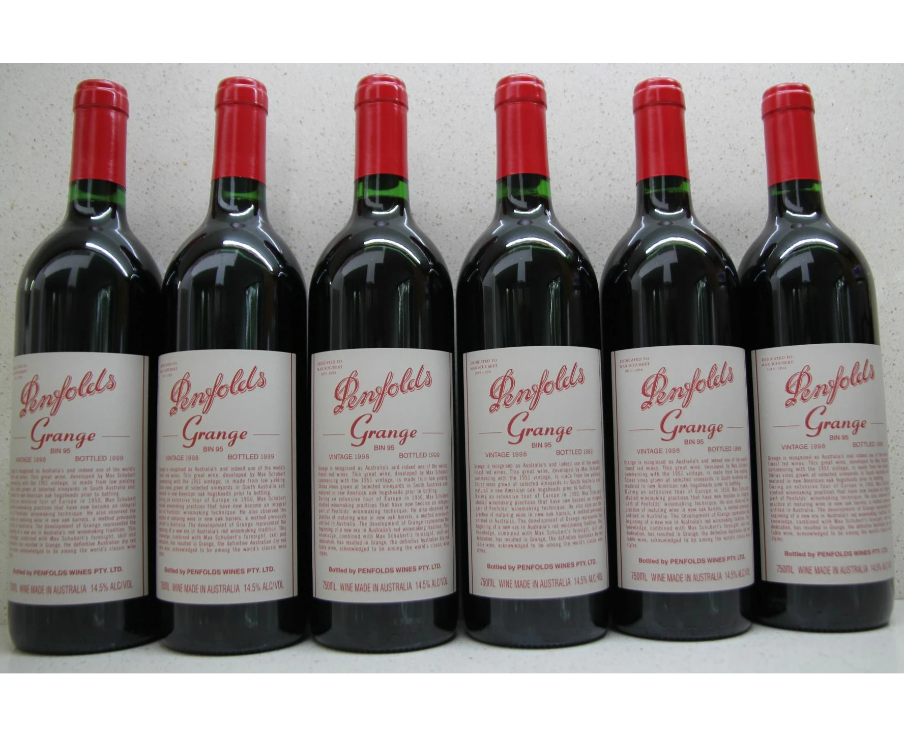 Penfolds Bin 95 Grange - South Australia Shiraz - 1998 Single bottle - 750ml