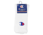 Champion Unisex Sport C Logo Crew Socks 3-Pack - White