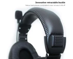 G750 Universal 3.5mm Jack Over-Ear Business Computer Headset Headphone with Mic-Black