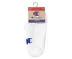 Champion Unisex Sport C Logo No Show Socks 3-Pack - White