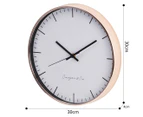 Cooper & Co. 30cm Nelson Silent Movement Round Wall Clock - Copper/White