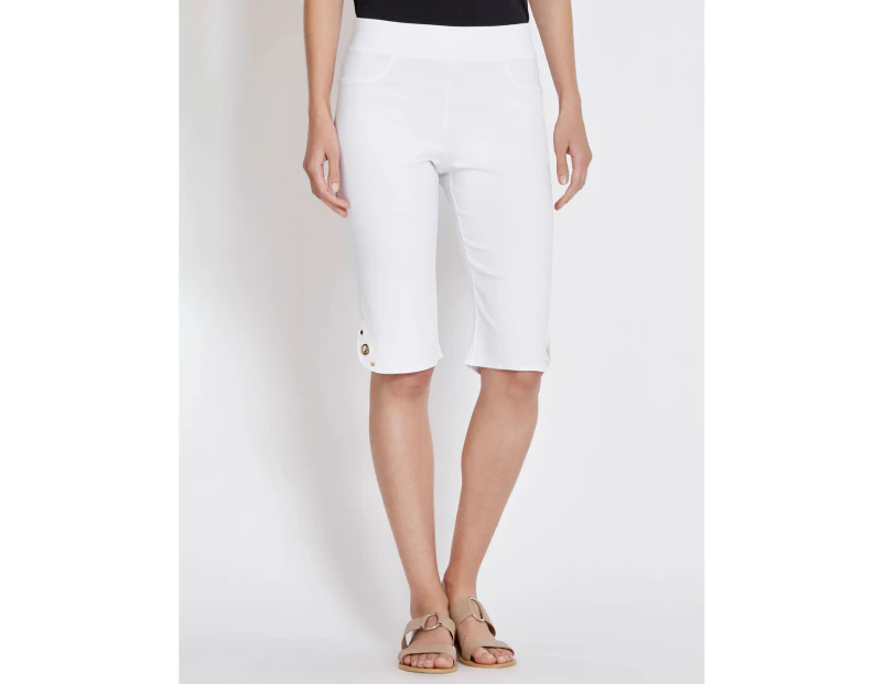 Rockmans Bengaline Shorts - Womens - White