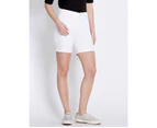 Rockmans Mid Thigh Solid Denim Shorts - Womens - White