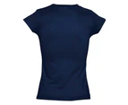 SOLs Womens Moon V Neck Short Sleeve T-Shirt (French Navy) - PC294