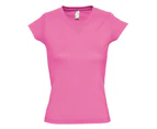 SOLs Womens Moon V Neck Short Sleeve T-Shirt (Orchid Pink) - PC294