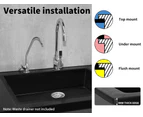 Granite Kitchen Sink Laundry Stone Sinks Undermount Single Bowl 59CMX45CM Black