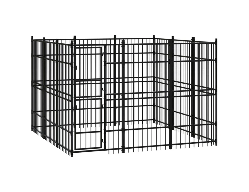 Outdoor Dog Kennel Steel 8.29 m²