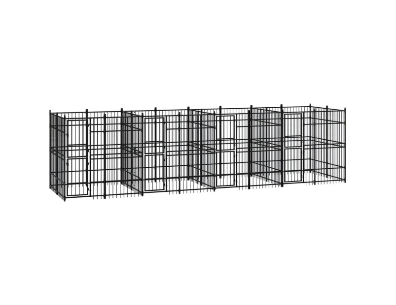 vidaXL Outdoor Dog Kennel Steel 14.75 m²