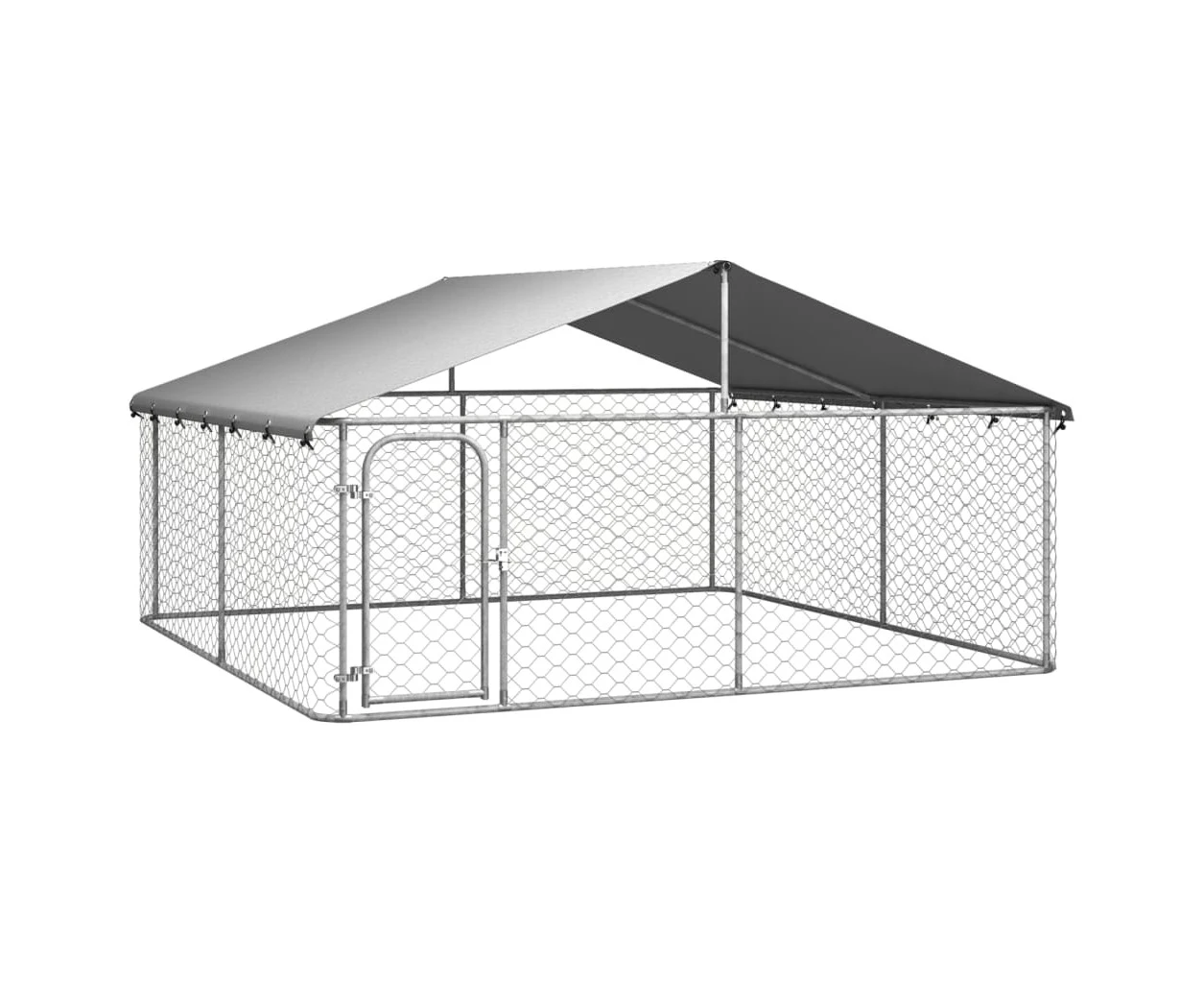 vidaXL Outdoor Dog Kennel with Roof Pet Dog Cage Crate House Lockable Playpen