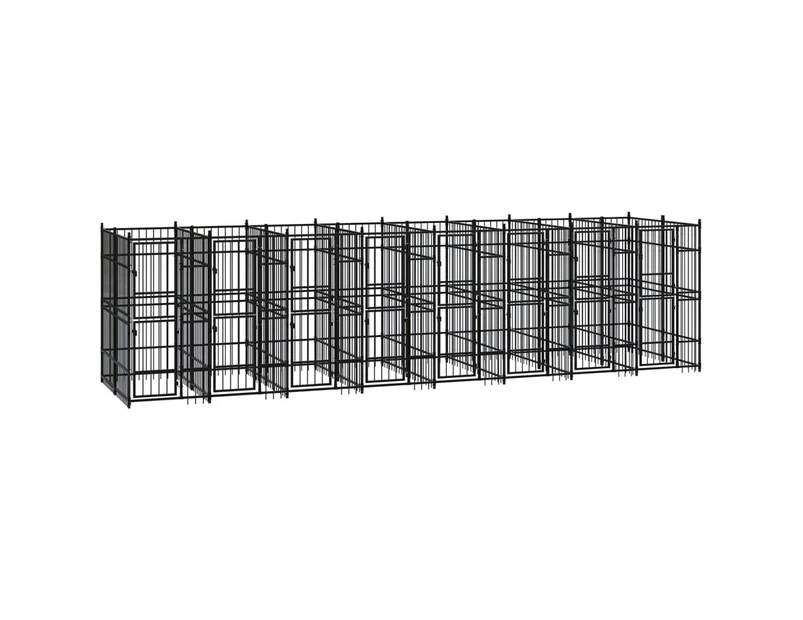 vidaXL Outdoor Dog Kennel Steel 14.75 m²