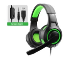3.5mm USB Plug Wired Over Ear LED Heavy Bass Gaming Headphone Headset for PS4