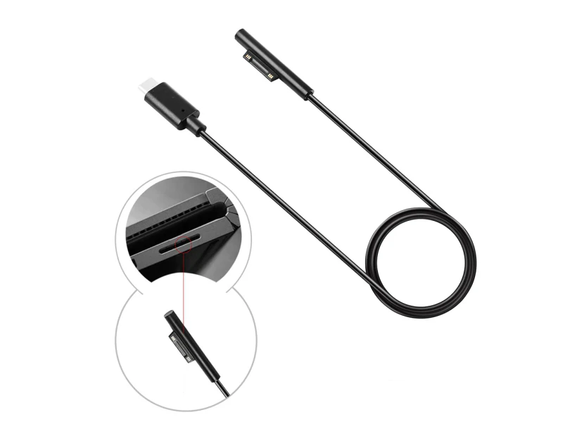 Universal USB Type-C Charge Cable Replacement for Microsoft Surface Pro 6/5/4/3