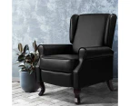 Artiss Recliner Armchair Black Faux Leather Domini