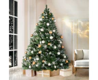 Jingle Jollys Christmas Tree 2.4m Snowy Xmas Tree Decoration 1400 Tips