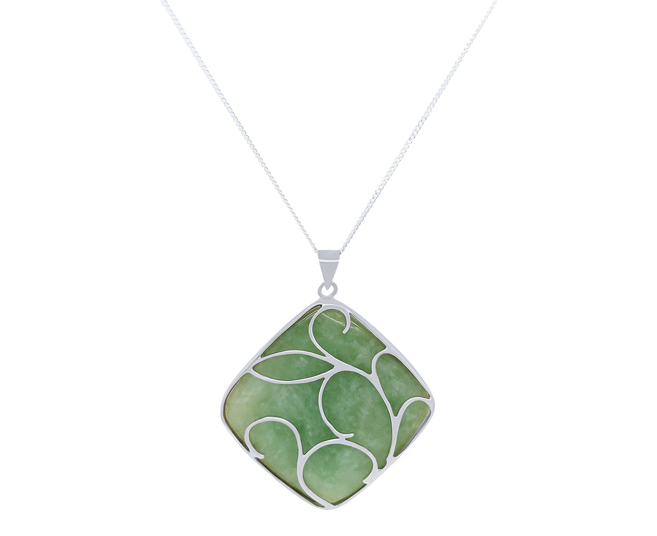 Sterling silver deals jade necklace