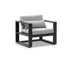 Santorini 2+1+1 Outdoor Aluminium Lounge Set with Coffee Table - Outdoor Lounges - Charcoal