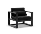 Santorini 3+1+1 Aluminium Lounge Setting with Coffee Table - Outdoor Lounges - Charcoal