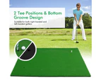 Costway 1x1.5M Golf Practice Mat Putting Hitting Mat Faux Turf Grass Lawn w/3 Rubber Tees