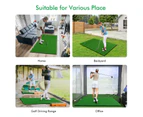 Costway 1x1.5M Golf Practice Mat Putting Hitting Mat Faux Turf Grass Lawn w/3 Rubber Tees