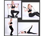 Portable Pilates Bar Resistance Band Yoga Stretch Rope Home Gym Fitness - Purple