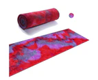 Tie Dye Print Yoga Pilates Meditation Non Slip Towel - Red