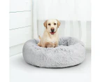 Pawz Pet Bed Cat Dog Donut Nest Calming Mat Soft Plush Kennel Charcoal Size XX