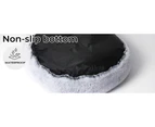 Pawz Pet Bed Cat Dog Donut Nest Calming Mat Soft Plush Kennel Charcoal Size XX