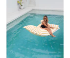 Outdoor Bean Bag Pool Float - Yellow & White Striped - In-Pool Chair