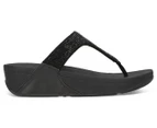 FitFlop Women's Lulu Crystal Embellished Toe-Post Sandals - All Black