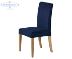 Sherwood Home Premium Faux Suede Royal Navy Dining Chair Cover