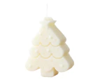 Scented Candle Dot Decor Fine Workmanship Attractive Small Christmas Tree Scented Candle Wax for Home-White