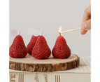 Aromatherapy Candle Adorable Strawberry Shape Eco-friendly Eradicate Odor Fruit Festival Candle for Home-Red