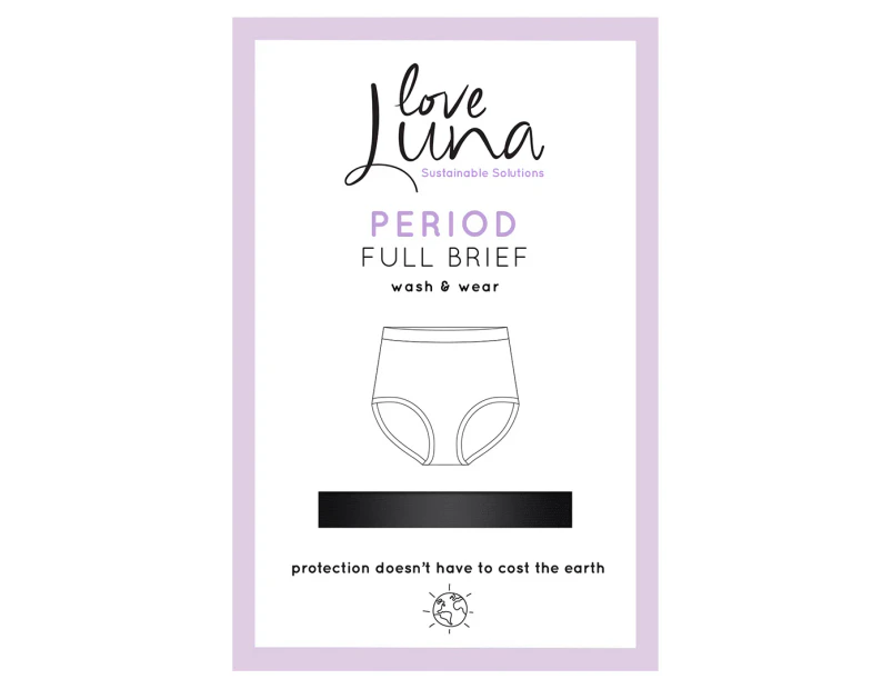 Love Luna Period Full Briefs - Black