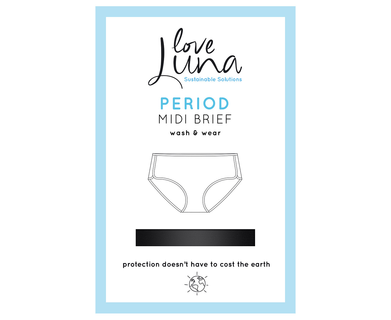 Love Luna Period Midi Briefs - Black