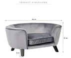 Enchanted Home Small-Medium Romy Velvet Pet Sofa Bed - Pewter
