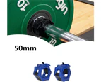 2 Inch Olympic Barbell Lock Collar Clamps, Quick Release Safety Bar Collars Pair of 2" Pro Weight Plates Collar Clips, Great for Lifts - Blue